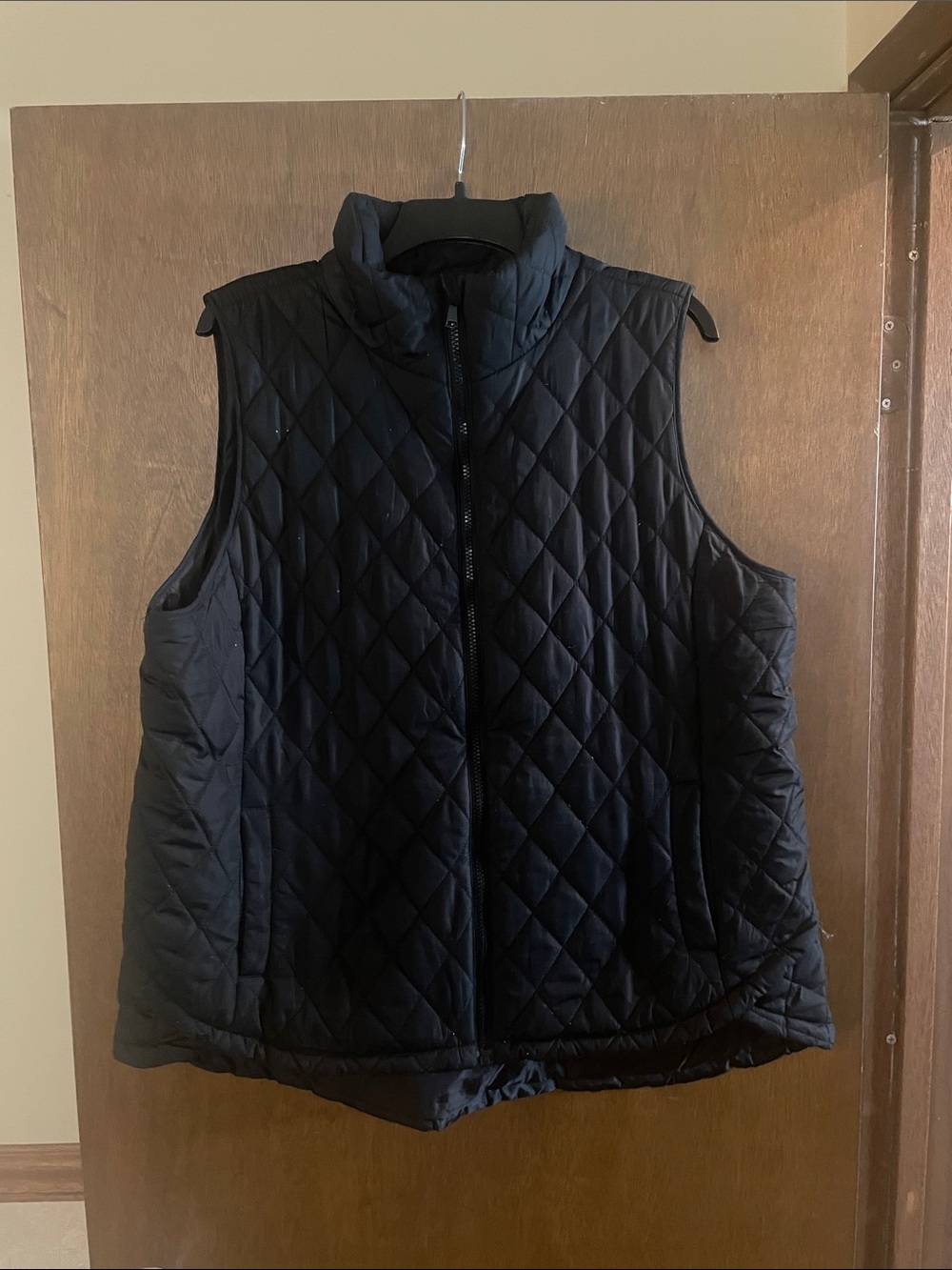 Maurices Black Quilted Vest with Stand Collar